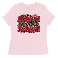 Bubblegum Pink Sleigh Girl Sleigh Ladies Tee - FaDigitalArtStudio