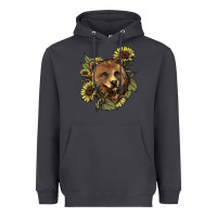 Smoke Bear head sunflower Heavyweight Hoodie - HowdyJamesFarm