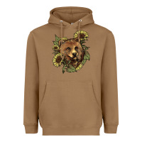 Toasted Coconut Bear head sunflower Heavyweight Hoodie - HowdyJamesFarm