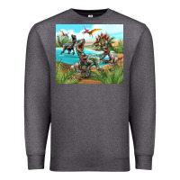 Charcoal Heather dinosaurs Premium Sweatshirt - TumblerDesignByShophia