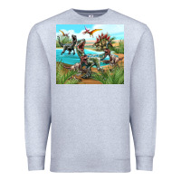 Heather Grey dinosaurs Premium Sweatshirt - TumblerDesignByShophia