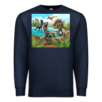 Navy dinosaurs Premium Sweatshirt - TumblerDesignByShophia