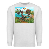 Oatmeal Heather dinosaurs Premium Sweatshirt - TumblerDesignByShophia