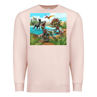 Pale Pink dinosaurs Premium Sweatshirt - TumblerDesignByShophia