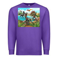 Purple dinosaurs Premium Sweatshirt - TumblerDesignByShophia