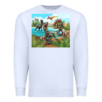 White dinosaurs Premium Sweatshirt - TumblerDesignByShophia