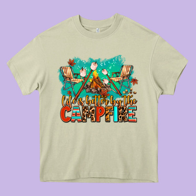 Life Is Better By The Campfire Heavy Core Tee Designed By Adodesignshop