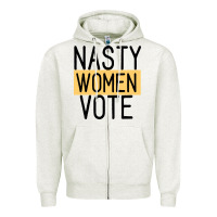 Oatmeal Heather Nasty Women Vote Zipper Hoodie - Bettercallsaul