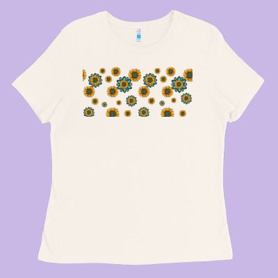 Sunflowers And Turquoise 16oz Libbey Glass Ladies Tee Designed By Hra Design Shop