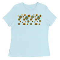 Baby Blue sunflowers and turquoise 16oz libbey glass Ladies Tee - HRA Design Shop