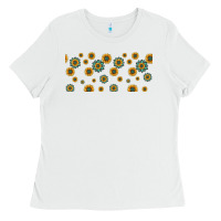 White sunflowers and turquoise 16oz libbey glass Ladies Tee - HRA Design Shop