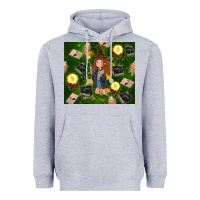Heather Grey wizard girl with magic Heavyweight Hoodie - TumblerDesignByShophia