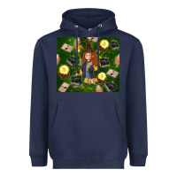 Navy wizard girl with magic Heavyweight Hoodie - TumblerDesignByShophia