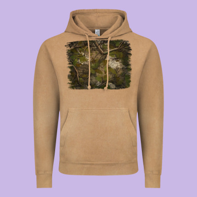 Green Hunter Camouflage Pattern Brushstroke Vintage Hoodie Designed By Jasminsmagicworld