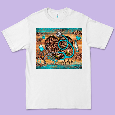 Nurse Leopard Heart Premium Tee Designed By Jahusdesignshop