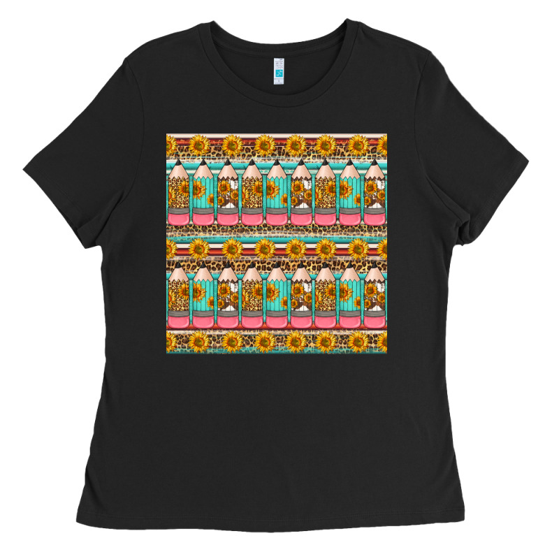 School Teacher Seamless Pattern Ladies Tee by HRA Design Shop | Teevron