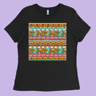 School Teacher Seamless Pattern Ladies Tee Designed By Hra Design Shop