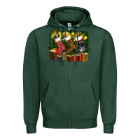 Sports Green Christmas Santa Socks Zipper Hoodie - RanaPortraitStore