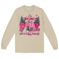 Mushroom i'm dreaming of a pink christmas flamingo Long Sleeve Tee - MaliasSmallBusiness