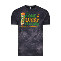 Cloud Black one lucky teacher Vintage Tee - MaliasSmallBusiness