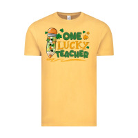Vintage Mustard one lucky teacher Vintage Tee - MaliasSmallBusiness