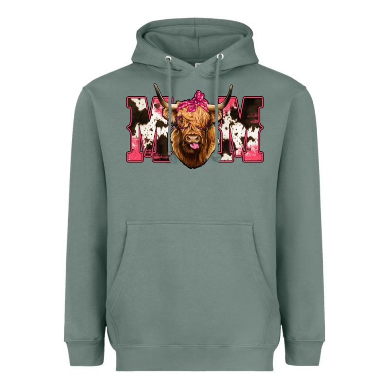 Western Highland Cow Mom Heavyweight Hoodie by HowdyJamesFarm | Teevron