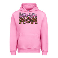 Fuchsia Pink love you mom Urban Hoodie - FaDigitalArtStudio