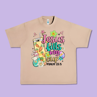 Easter Jesus Fills My Cup Urban Heavy Tee Designed By Maliassmallbusiness