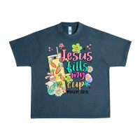 Midnight Navy easter jesus fills my cup Urban Heavy Tee - MaliasSmallBusiness