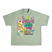 Oil Green easter jesus fills my cup Urban Heavy Tee - MaliasSmallBusiness
