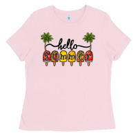 Bubblegum Pink 1hello summer Ladies Tee - CowhideDigitalArt