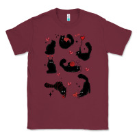 Burgundy valentine cat Classic Tee - MaliasSmallBusiness