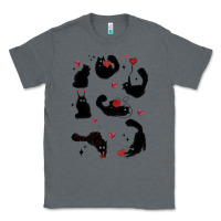 Charcoal Heather valentine cat Classic Tee - MaliasSmallBusiness
