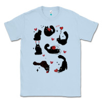 Dusty Blue valentine cat Classic Tee - MaliasSmallBusiness