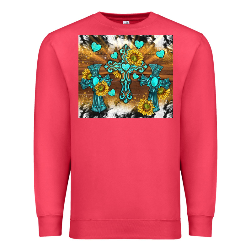 Western Crosses And Sunflowers Premium Sweatshirt by TumblerDesignByShophia | Teevron