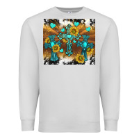 Dove Grey western crosses and sunflowers Premium Sweatshirt - TumblerDesignByShophia