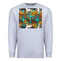 Heather Grey western crosses and sunflowers Premium Sweatshirt - TumblerDesignByShophia