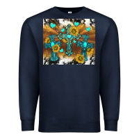 Navy western crosses and sunflowers Premium Sweatshirt - TumblerDesignByShophia