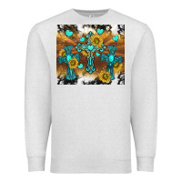 Oatmeal Heather western crosses and sunflowers Premium Sweatshirt - TumblerDesignByShophia