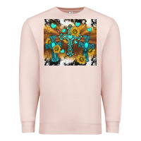 Pale Pink western crosses and sunflowers Premium Sweatshirt - TumblerDesignByShophia