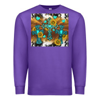 Purple western crosses and sunflowers Premium Sweatshirt - TumblerDesignByShophia