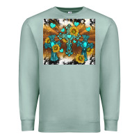 Seafoam western crosses and sunflowers Premium Sweatshirt - TumblerDesignByShophia