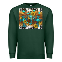 Sports Green western crosses and sunflowers Premium Sweatshirt - TumblerDesignByShophia