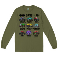 Army Green god says i am Long Sleeve Tee - MaliasSmallBusiness