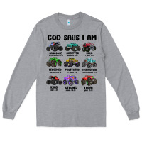 Heather Grey god says i am Long Sleeve Tee - MaliasSmallBusiness