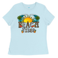 Baby Blue beach vibes Ladies Tee - CowhideDigitalArt