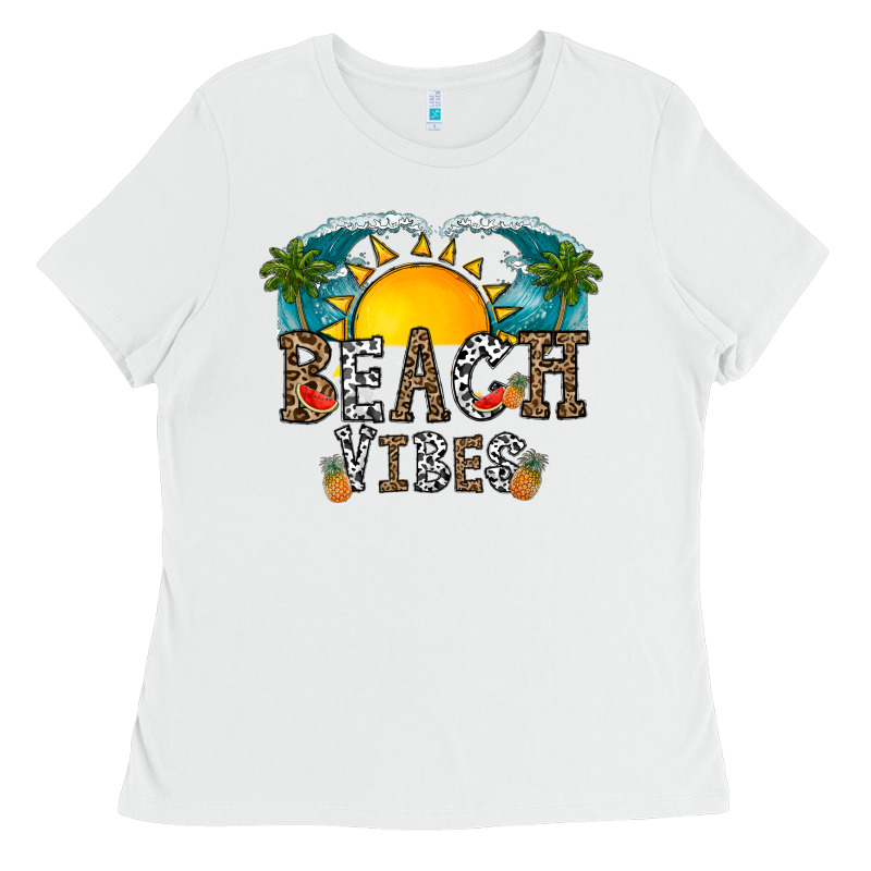 Beach Vibes Ladies Tee by CowhideDigitalArt | Teevron