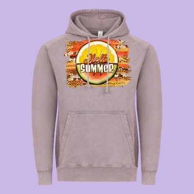 Hello Summer Watermelon Lemon Vintage Hoodie Designed By Jasminsmagicworld