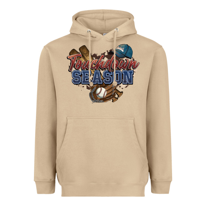 Touchdown Season Baseball Heavyweight Hoodie by HowdyJamesFarm | Teevron