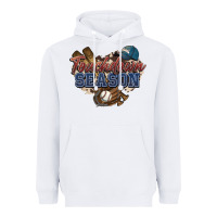White Touchdown season Baseball Heavyweight Hoodie - HowdyJamesFarm